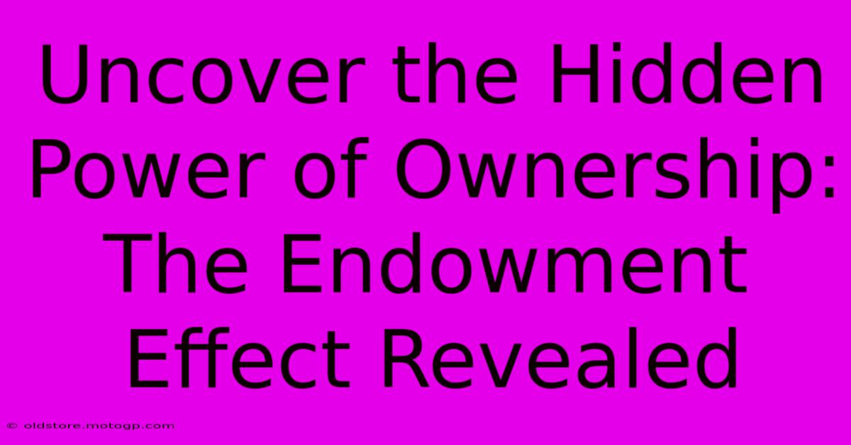 Uncover The Hidden Power Of Ownership: The Endowment Effect Revealed