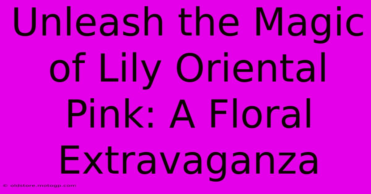 Unleash The Magic Of Lily Oriental Pink: A Floral Extravaganza