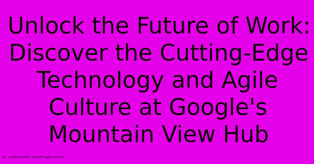 Unlock The Future Of Work: Discover The Cutting-Edge Technology And Agile Culture At Google's Mountain View Hub