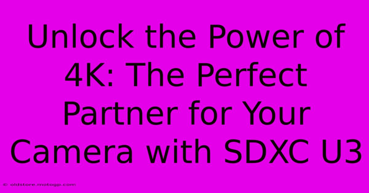 Unlock The Power Of 4K: The Perfect Partner For Your Camera With SDXC U3