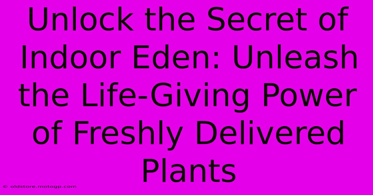 Unlock The Secret Of Indoor Eden: Unleash The Life-Giving Power Of Freshly Delivered Plants