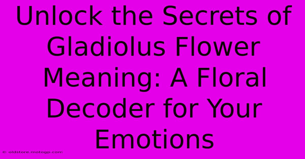 Unlock The Secrets Of Gladiolus Flower Meaning: A Floral Decoder For Your Emotions