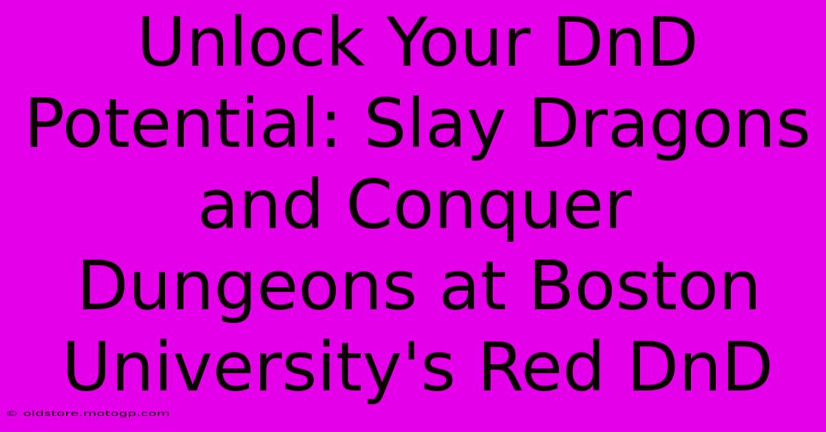 Unlock Your DnD Potential: Slay Dragons And Conquer Dungeons At Boston University's Red DnD