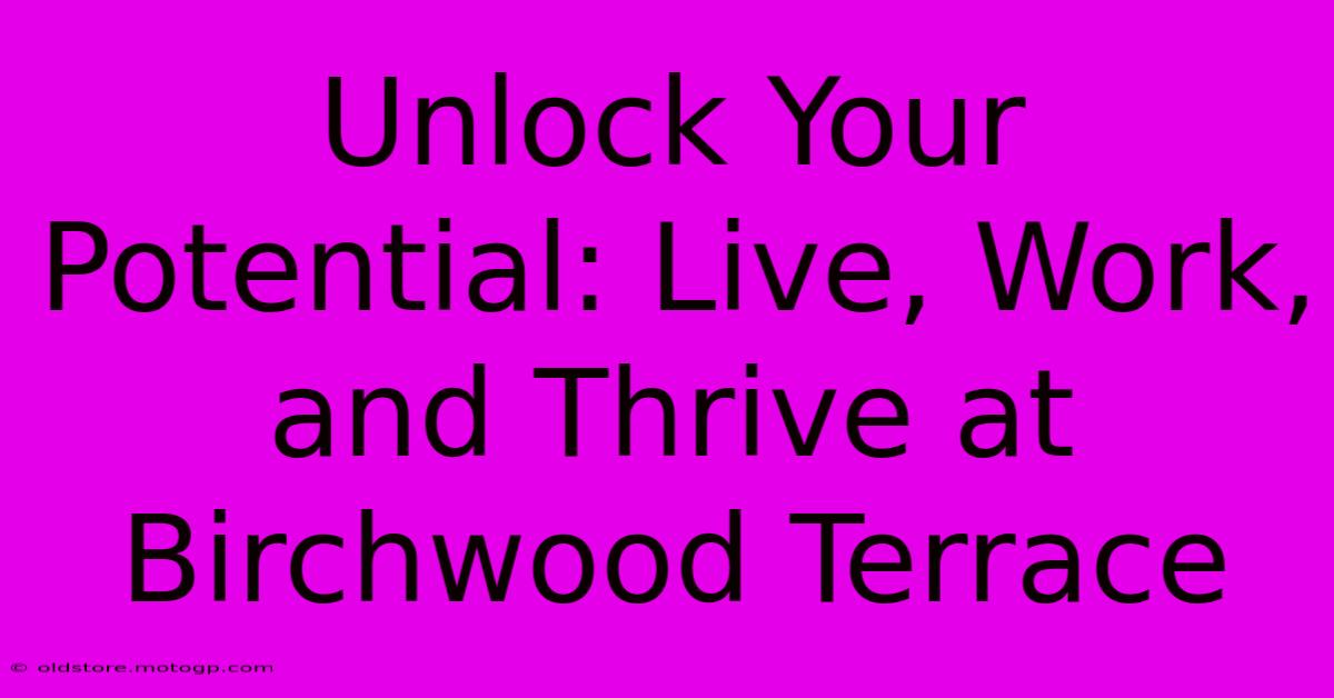 Unlock Your Potential: Live, Work, And Thrive At Birchwood Terrace