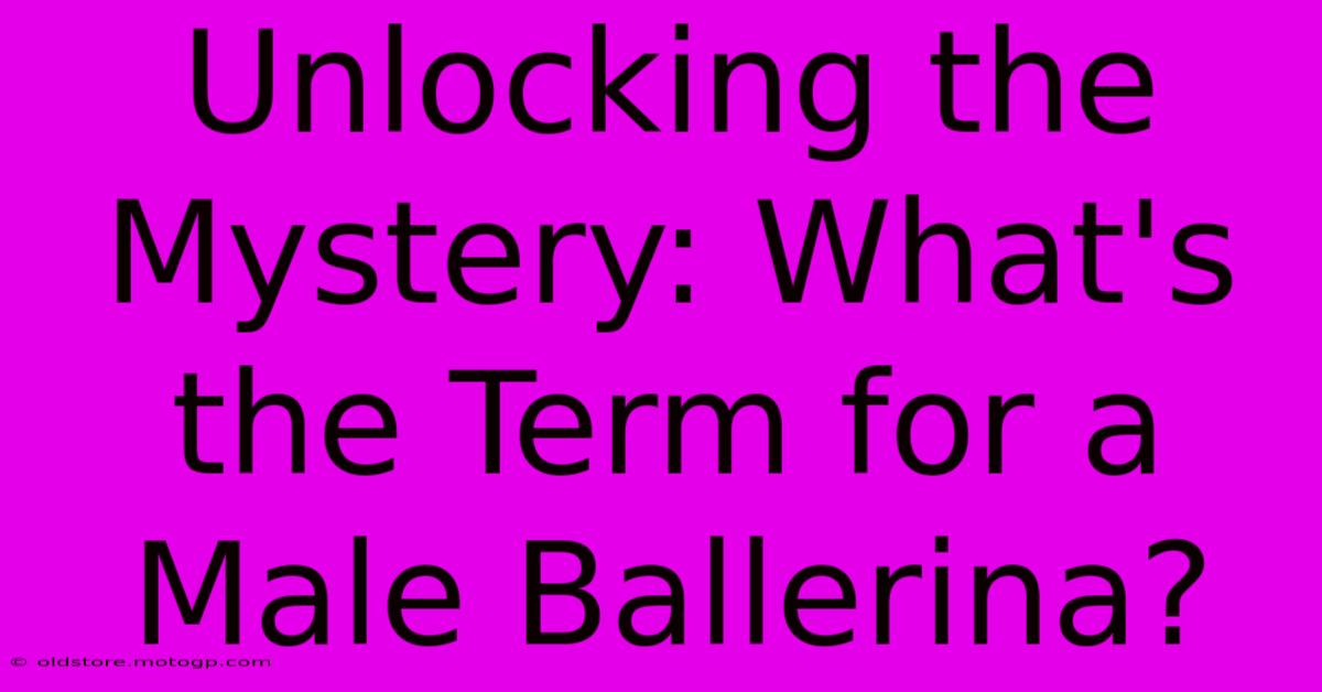 Unlocking The Mystery: What's The Term For A Male Ballerina?