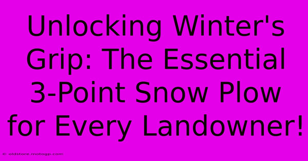 Unlocking Winter's Grip: The Essential 3-Point Snow Plow For Every Landowner!