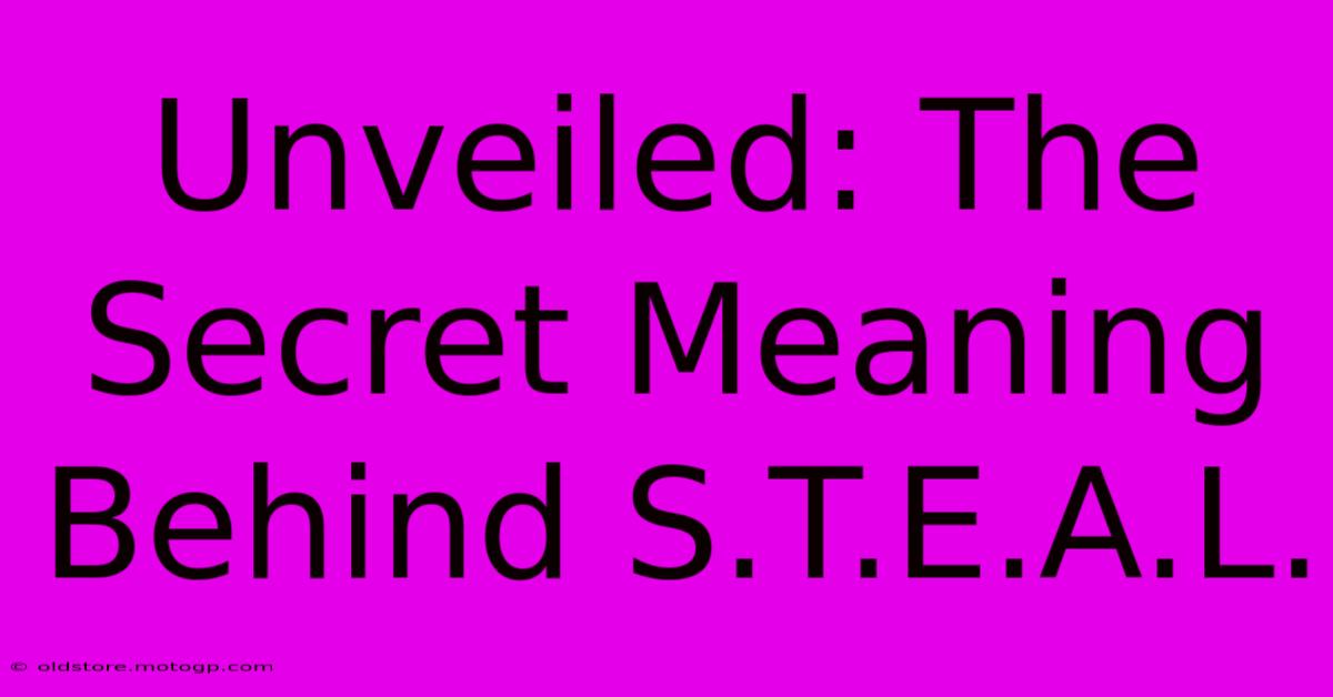 Unveiled: The Secret Meaning Behind S.T.E.A.L.