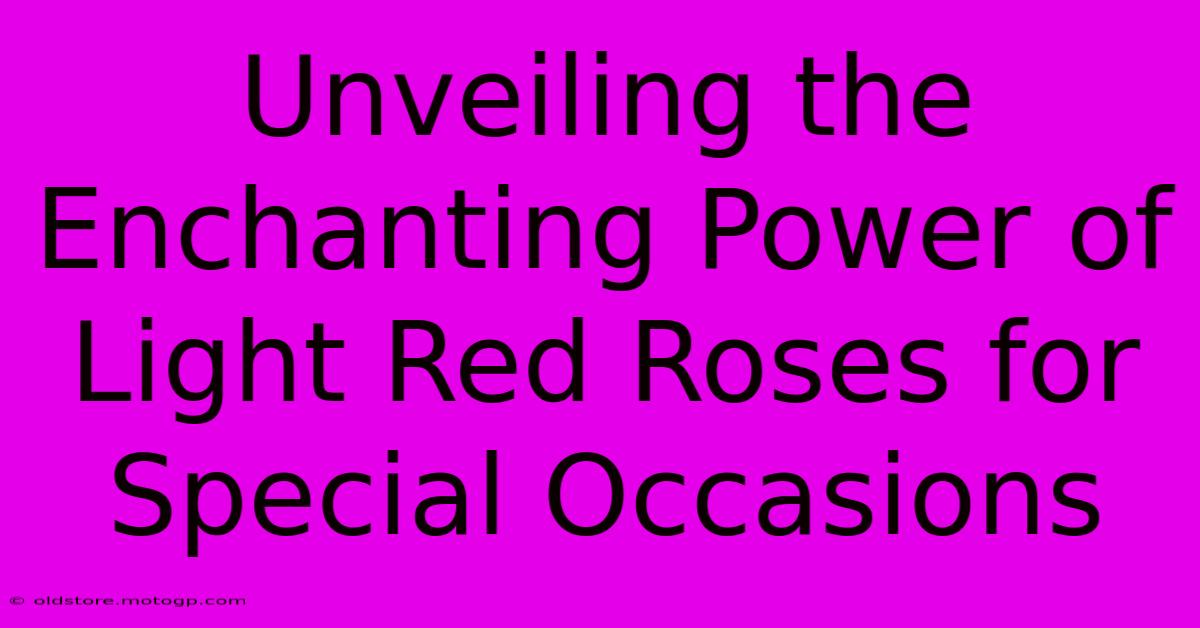 Unveiling The Enchanting Power Of Light Red Roses For Special Occasions