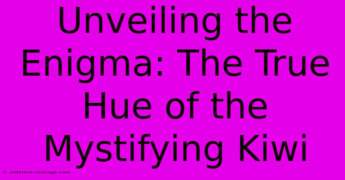 Unveiling The Enigma: The True Hue Of The Mystifying Kiwi