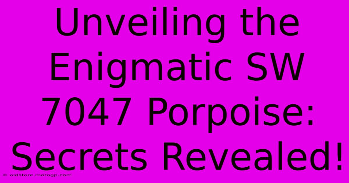 Unveiling The Enigmatic SW 7047 Porpoise: Secrets Revealed!