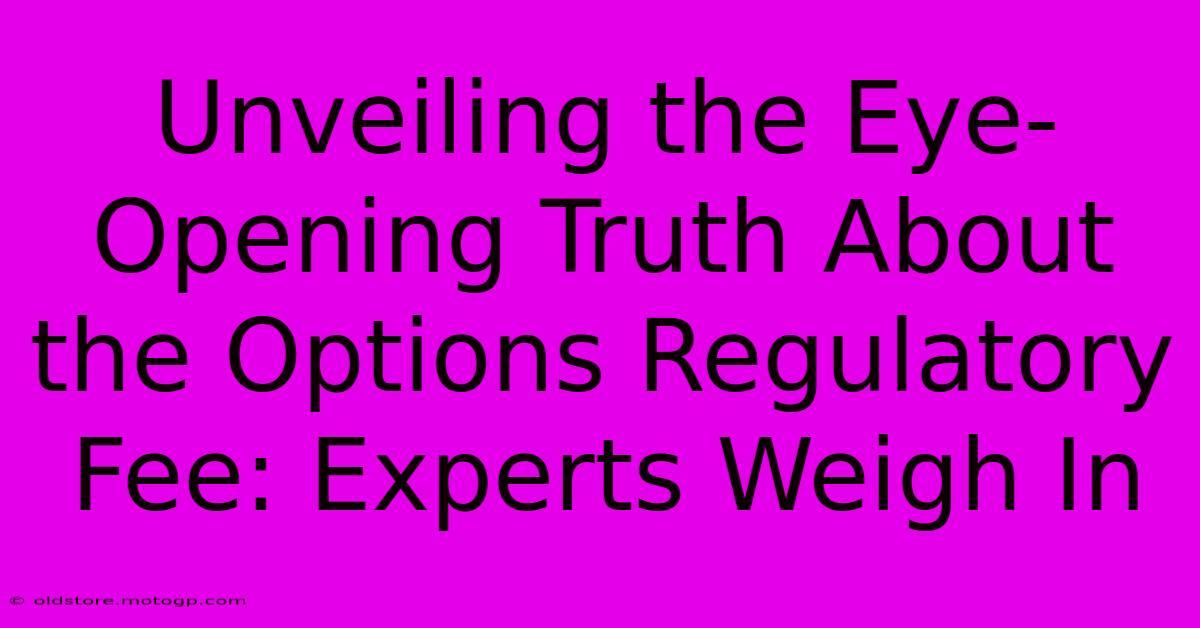 Unveiling The Eye-Opening Truth About The Options Regulatory Fee: Experts Weigh In