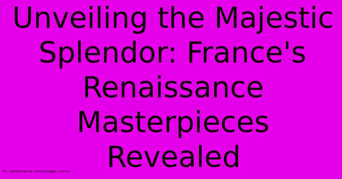 Unveiling The Majestic Splendor: France's Renaissance Masterpieces Revealed