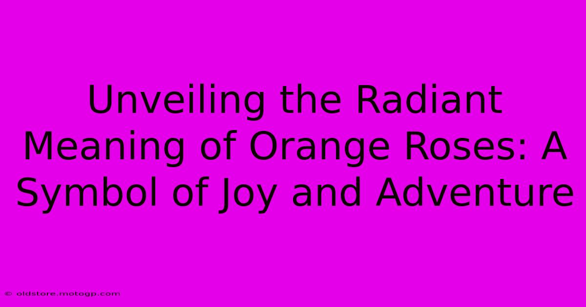 Unveiling The Radiant Meaning Of Orange Roses: A Symbol Of Joy And Adventure