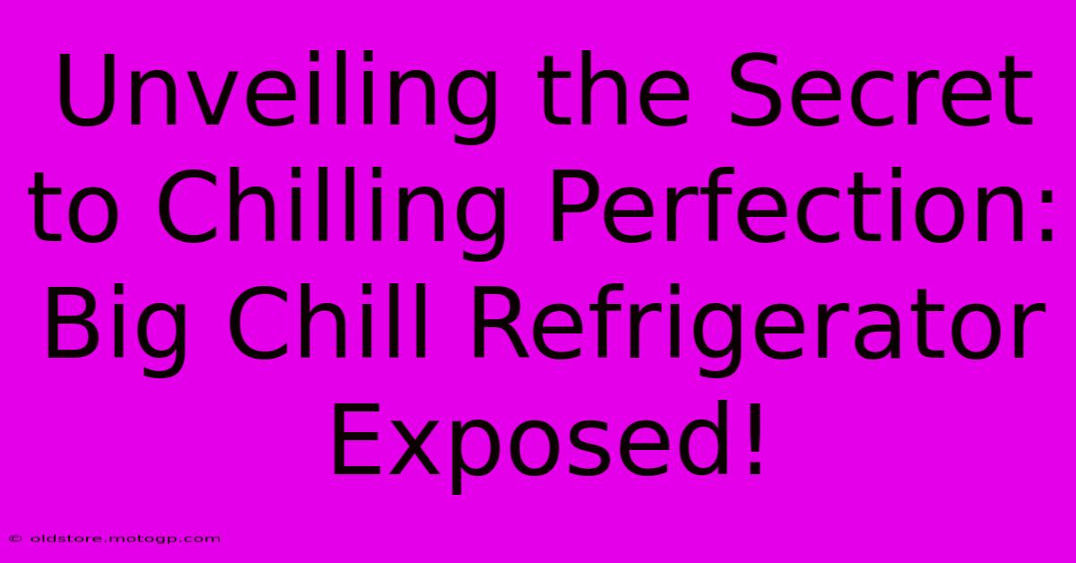 Unveiling The Secret To Chilling Perfection: Big Chill Refrigerator Exposed!