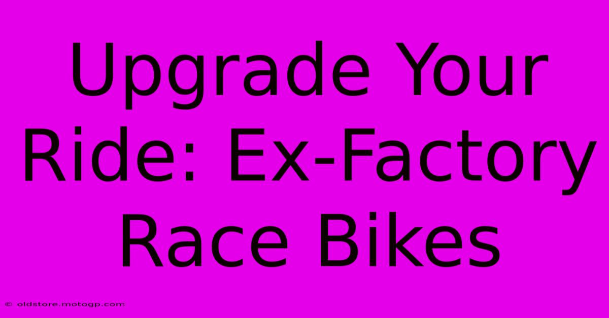 Upgrade Your Ride: Ex-Factory Race Bikes