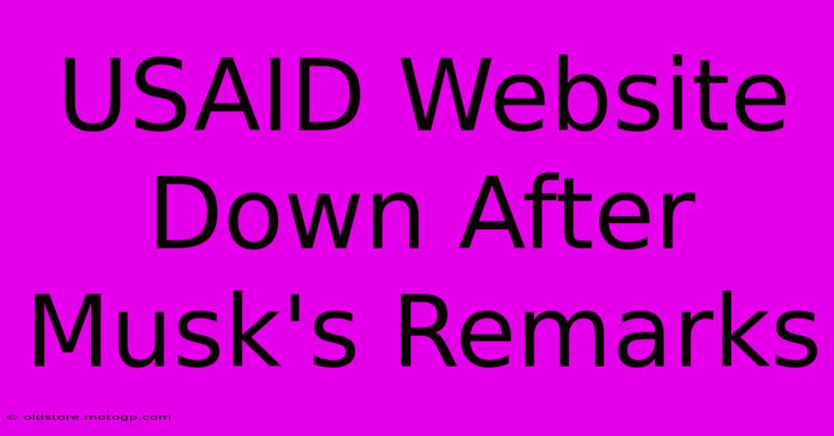 USAID Website Down After Musk's Remarks