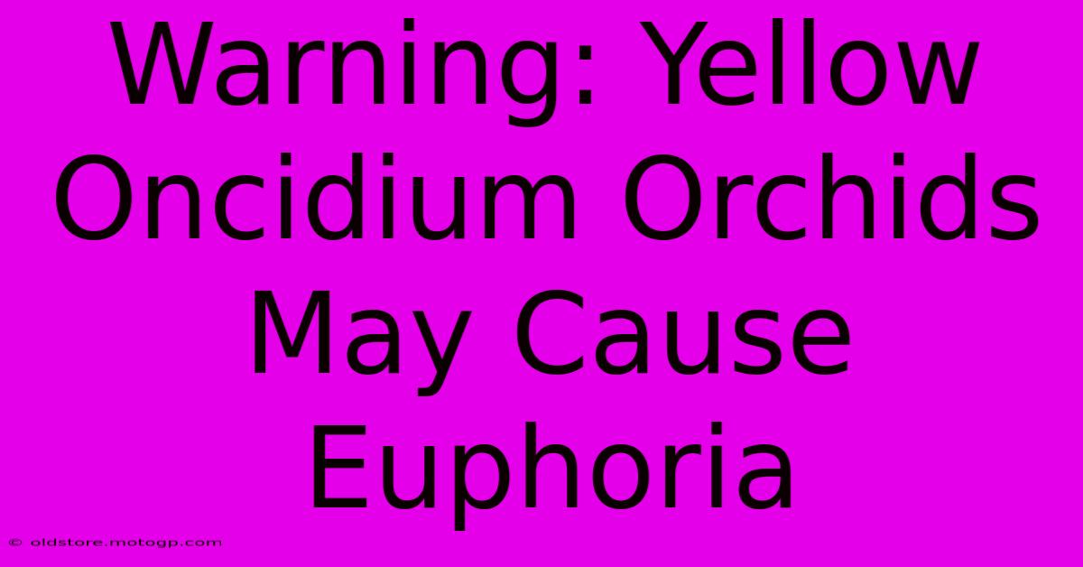 Warning: Yellow Oncidium Orchids May Cause Euphoria