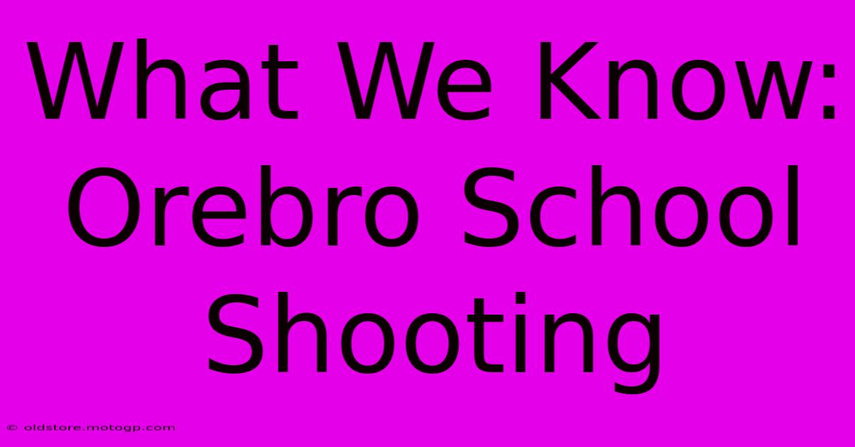 What We Know: Orebro School Shooting