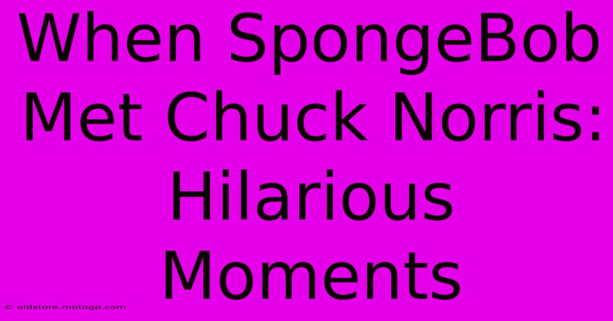 When SpongeBob Met Chuck Norris: Hilarious Moments