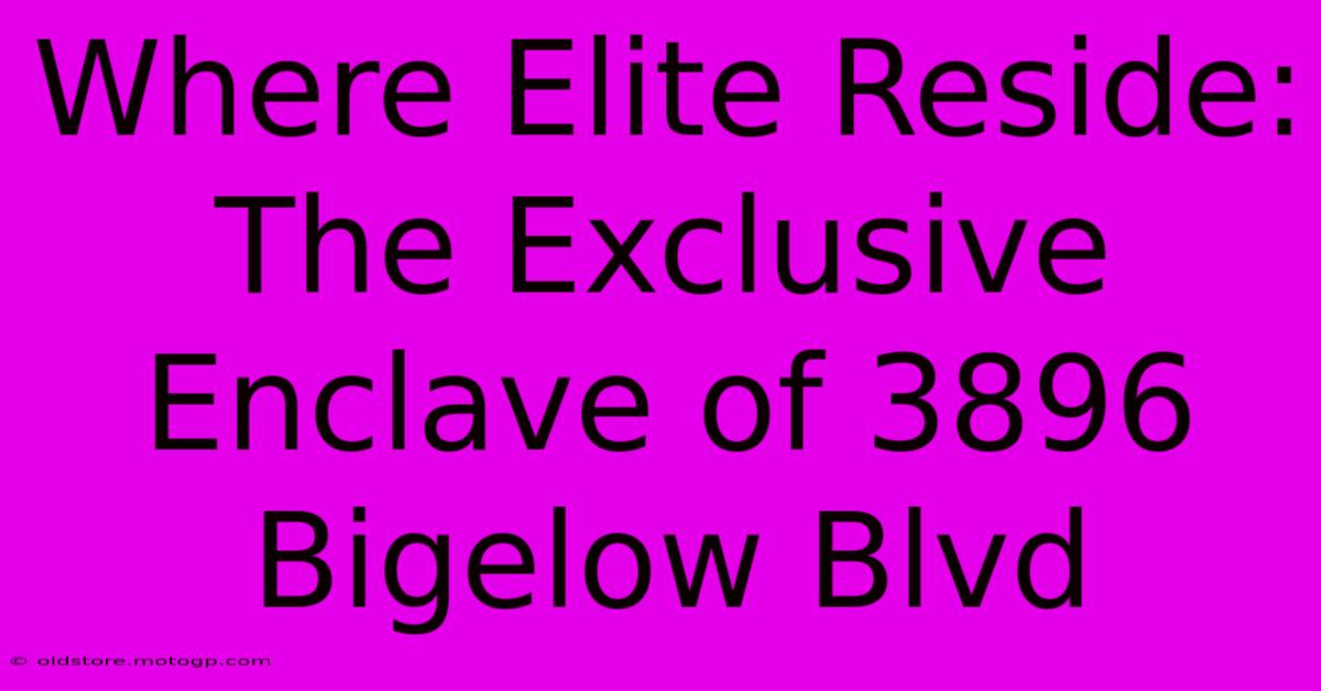 Where Elite Reside: The Exclusive Enclave Of 3896 Bigelow Blvd