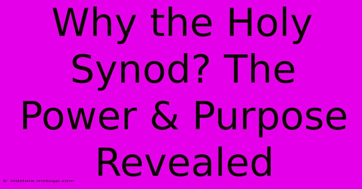 Why The Holy Synod? The Power & Purpose Revealed