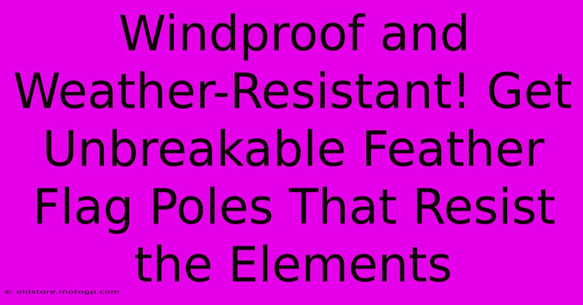 Windproof And Weather-Resistant! Get Unbreakable Feather Flag Poles That Resist The Elements