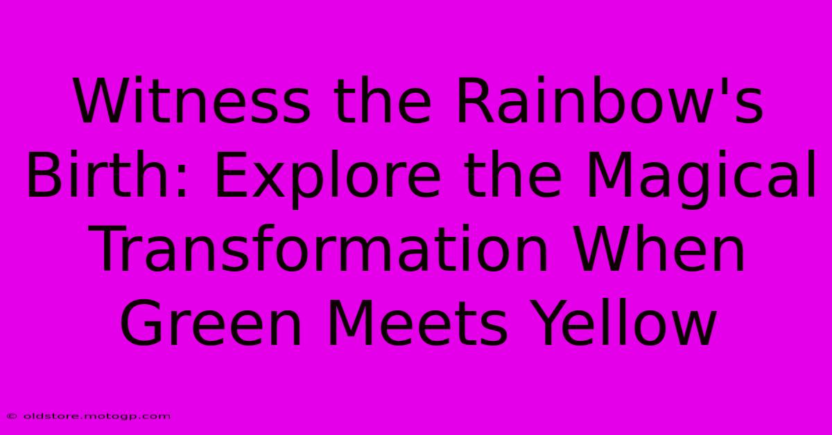 Witness The Rainbow's Birth: Explore The Magical Transformation When Green Meets Yellow