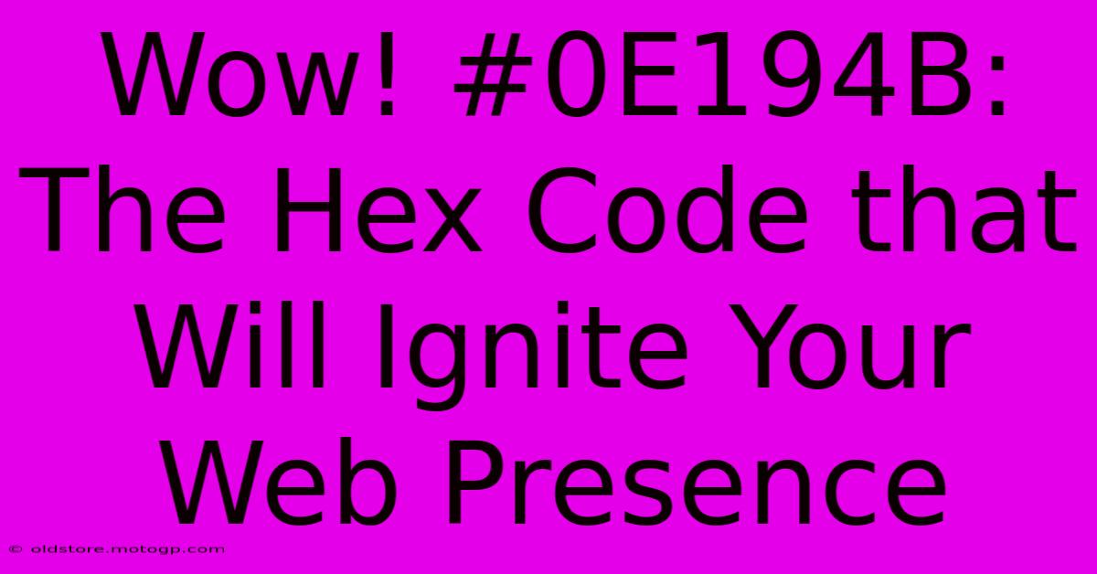 Wow! #0E194B: The Hex Code That Will Ignite Your Web Presence