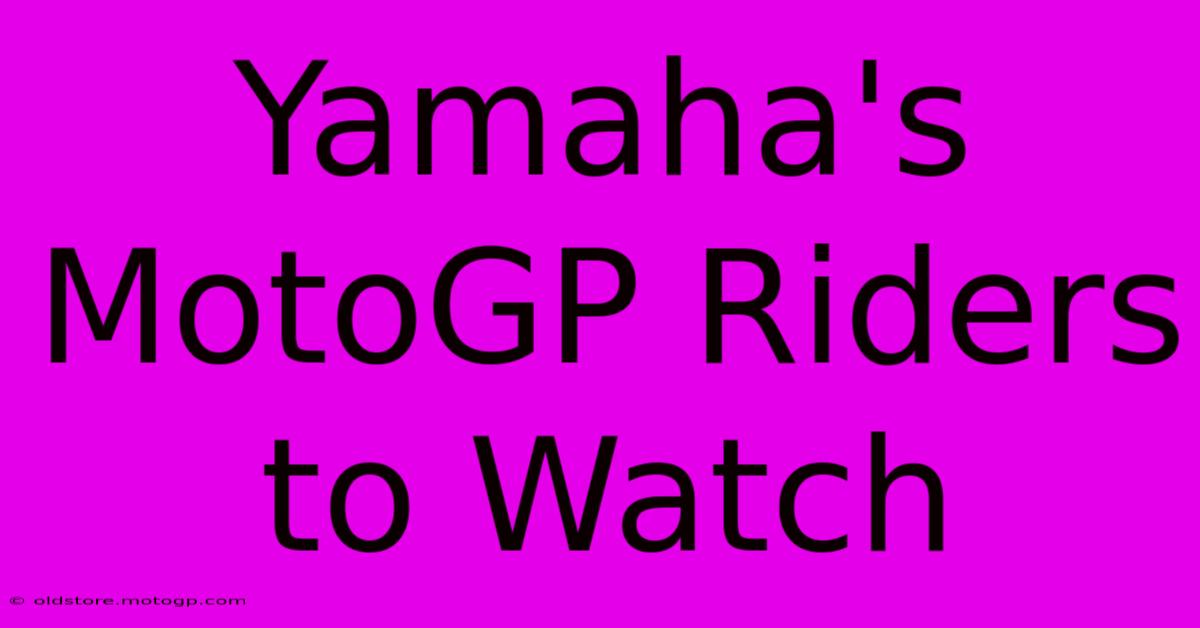 Yamaha's MotoGP Riders To Watch