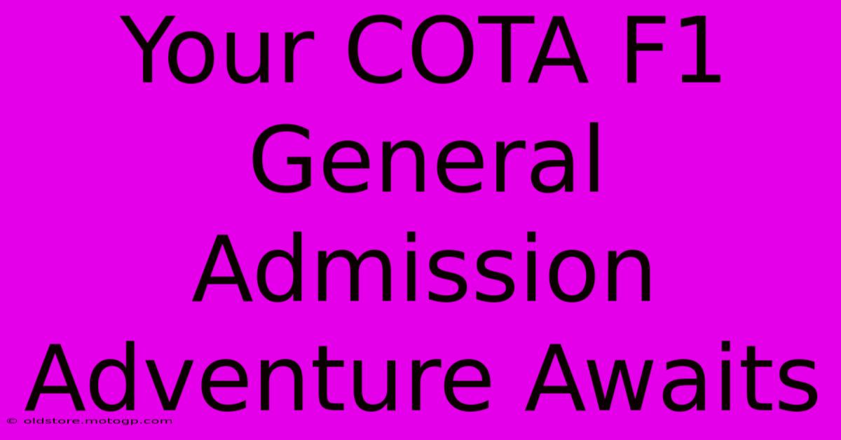 Your COTA F1 General Admission Adventure Awaits