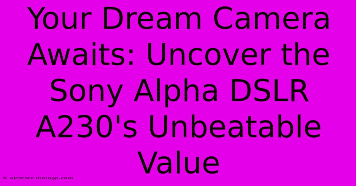 Your Dream Camera Awaits: Uncover The Sony Alpha DSLR A230's Unbeatable Value