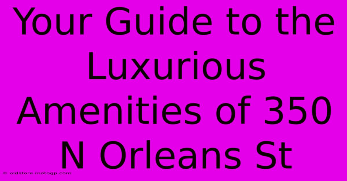 Your Guide To The Luxurious Amenities Of 350 N Orleans St